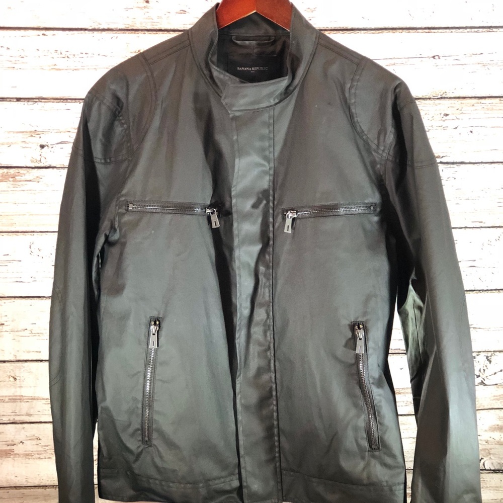 🐘 Banana Republic Men’s Black Moto Jacket